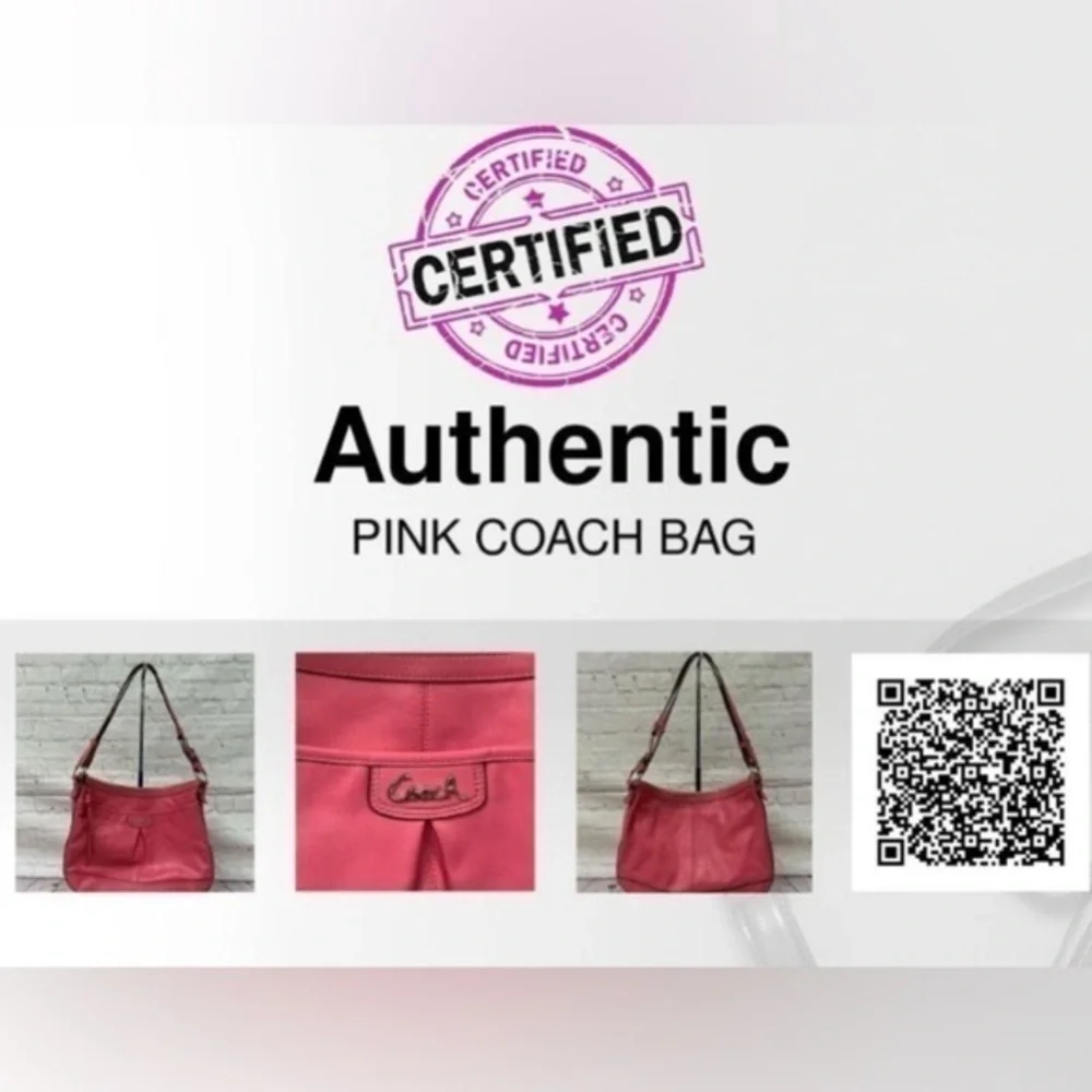 COACH KRISTIN LEATHER Rose/Silver LARGE HOBO F22309 $458 Retail